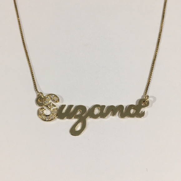 14k Yellow Gold Suzana Diamond💎Name Plate